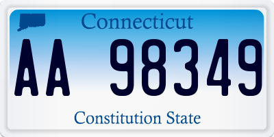 CT license plate AA98349