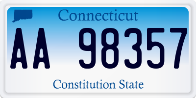 CT license plate AA98357