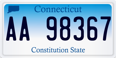 CT license plate AA98367