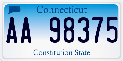 CT license plate AA98375