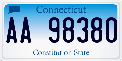 CT license plate AA98380