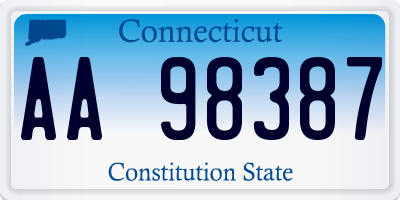 CT license plate AA98387