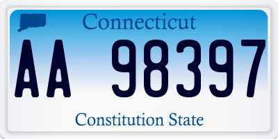 CT license plate AA98397