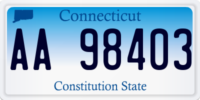 CT license plate AA98403