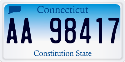 CT license plate AA98417