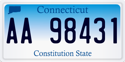 CT license plate AA98431