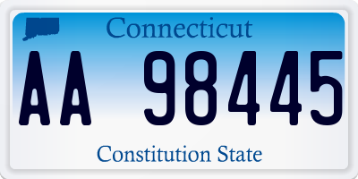 CT license plate AA98445