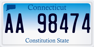 CT license plate AA98474