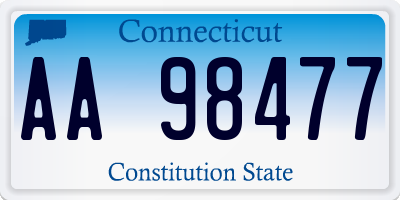 CT license plate AA98477