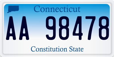 CT license plate AA98478