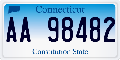 CT license plate AA98482