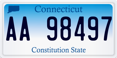 CT license plate AA98497