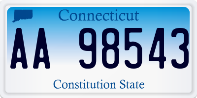 CT license plate AA98543