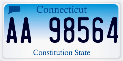 CT license plate AA98564