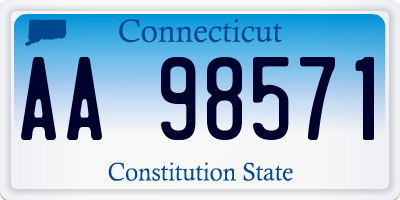 CT license plate AA98571