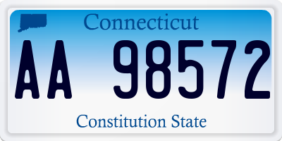 CT license plate AA98572