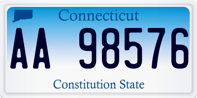 CT license plate AA98576