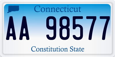 CT license plate AA98577