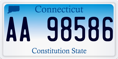 CT license plate AA98586