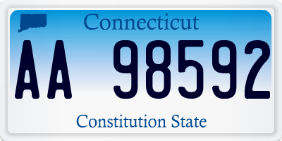 CT license plate AA98592