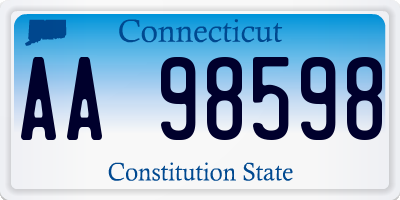 CT license plate AA98598