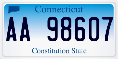 CT license plate AA98607