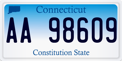 CT license plate AA98609