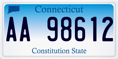 CT license plate AA98612