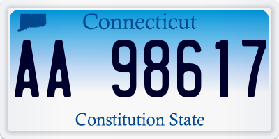 CT license plate AA98617