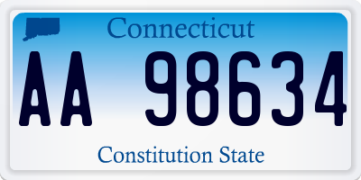 CT license plate AA98634