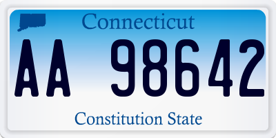 CT license plate AA98642