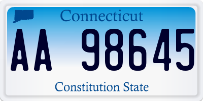 CT license plate AA98645