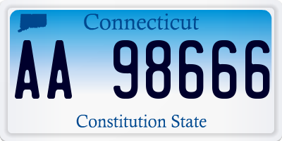 CT license plate AA98666