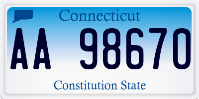 CT license plate AA98670