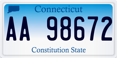 CT license plate AA98672