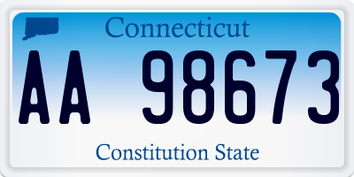 CT license plate AA98673