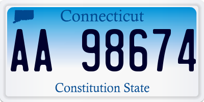 CT license plate AA98674