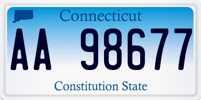 CT license plate AA98677