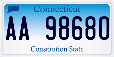 CT license plate AA98680