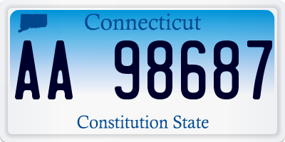 CT license plate AA98687