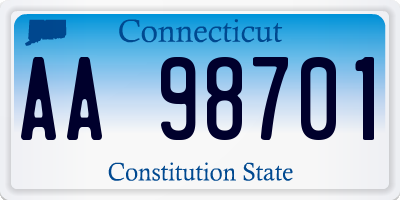 CT license plate AA98701