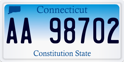 CT license plate AA98702