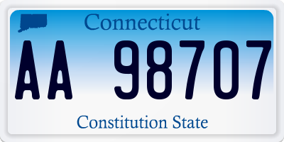 CT license plate AA98707