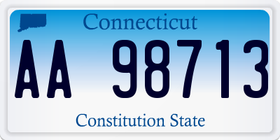 CT license plate AA98713