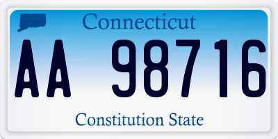 CT license plate AA98716