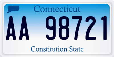 CT license plate AA98721