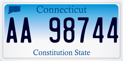 CT license plate AA98744