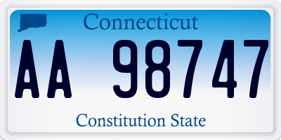 CT license plate AA98747