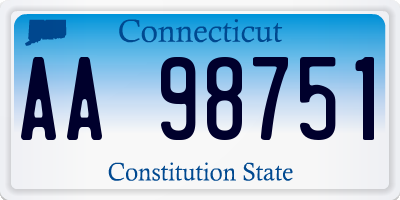 CT license plate AA98751