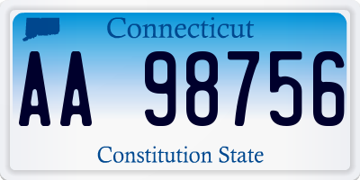 CT license plate AA98756